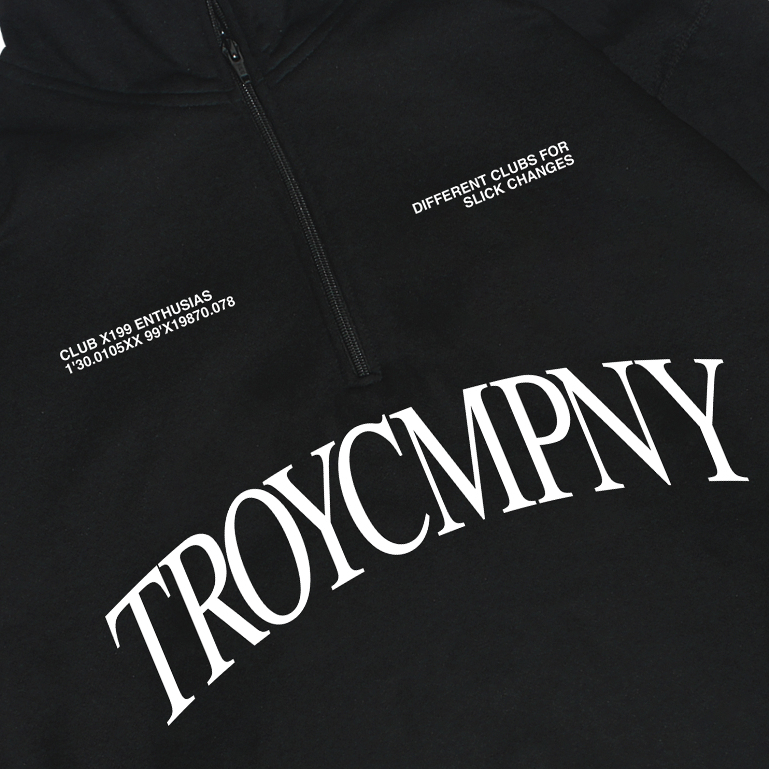 Troy Company Half Zip Up Turtleneck Sweater Black Club - Half Zipper Pria Hitam HZ 3090