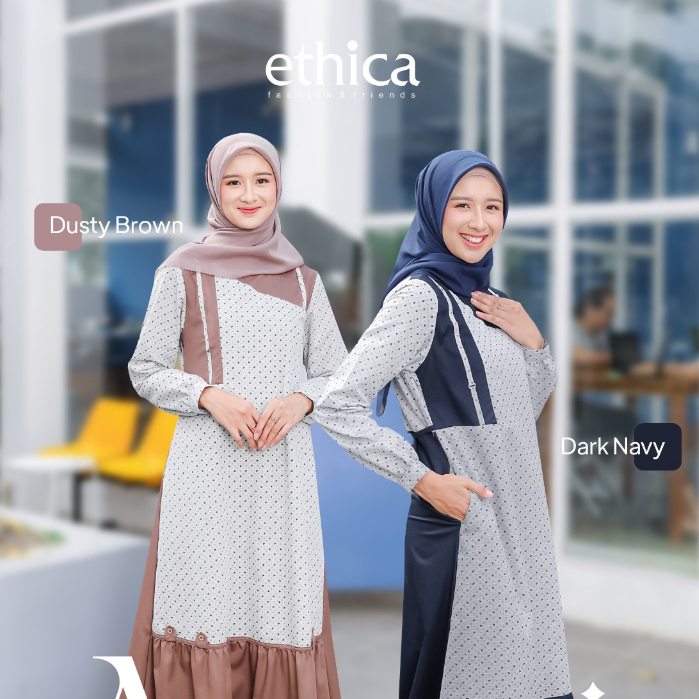 AYUMI 412 DUSTY BROWN &AYUMI 412 DARK NAVY, GAMIS DAILY DENGAN MODEL TERBARU (ETHICA MATARAM)
