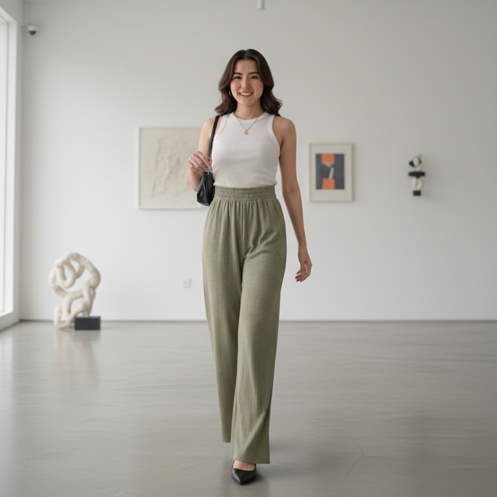 OGOS - DAILY CELANA KULOT FULL KARET JENNIE HIGHWAIST TANPA SAKU CELANA WANITA TERNYAMAN