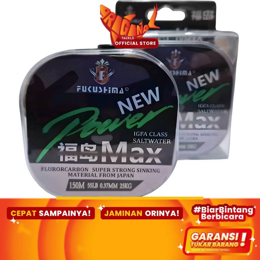 Senar Pancing Monofilament Fukushima New Power Max Fluorocarbon 100m 0.20 0.30 0.35 0.23 0.26 0.40 0