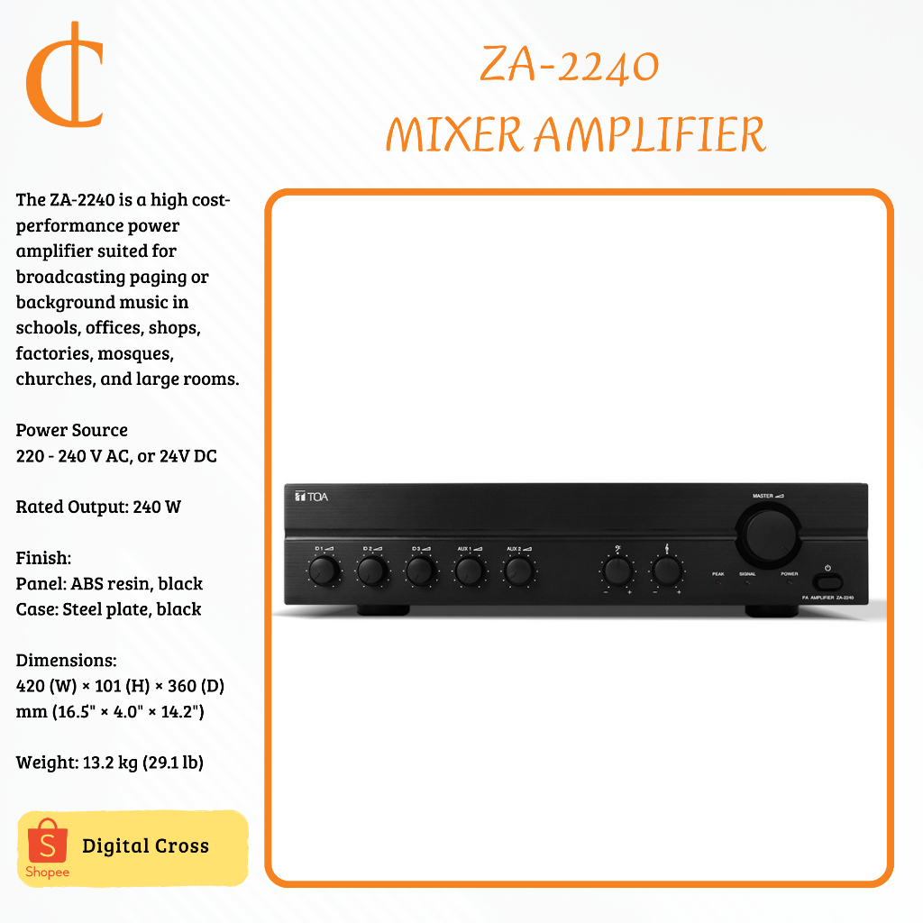 Amplifier ZA2240 (240 watt) TOA ZA-2240 ZP2240 ZP-2240