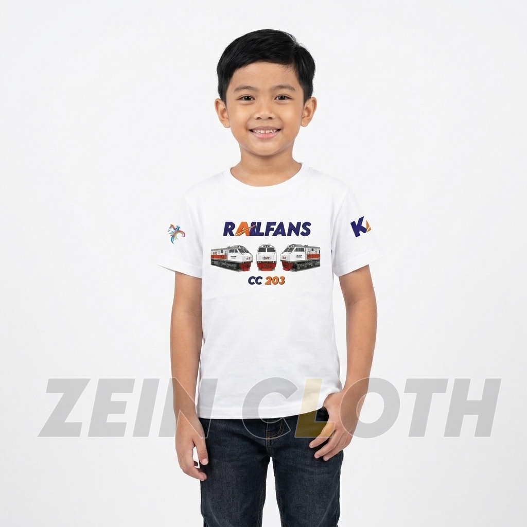 Kaos Anak Lokomotif KAI CC 203 / Baju Anak Gambar Lokomotif KAI