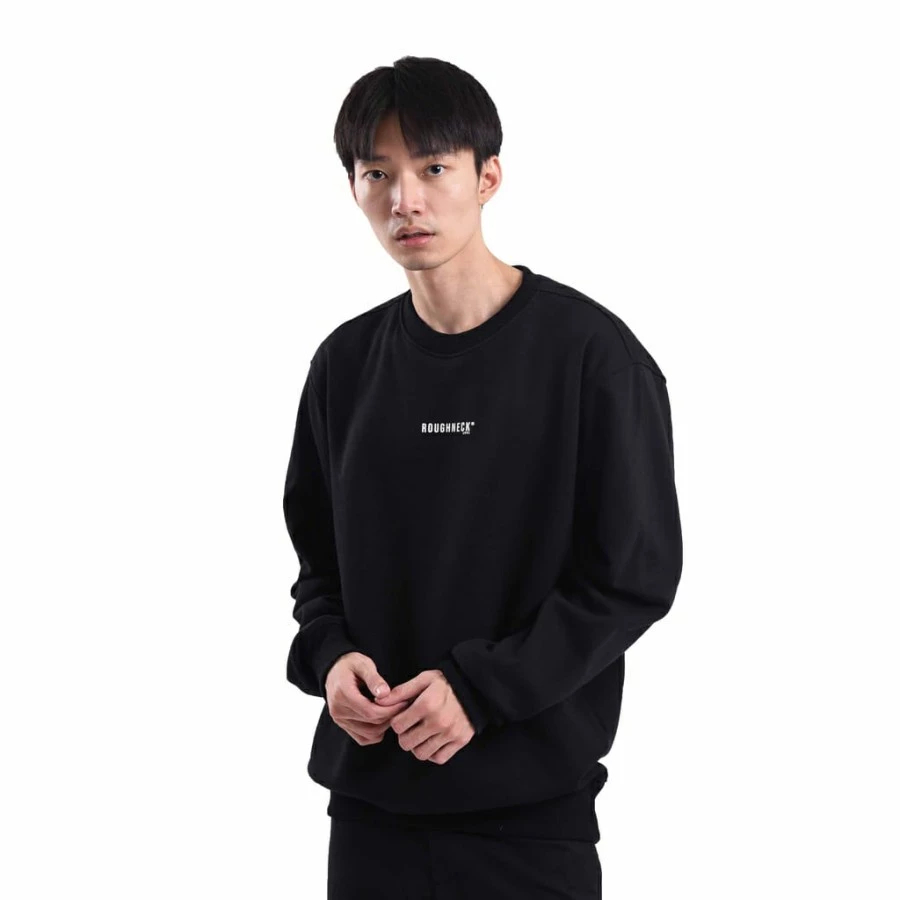 Sweater Crewneck Roughneck / Sweater Roughneck Hitam Pria / Crewneck Roughneck Pria Wanita / Sweater