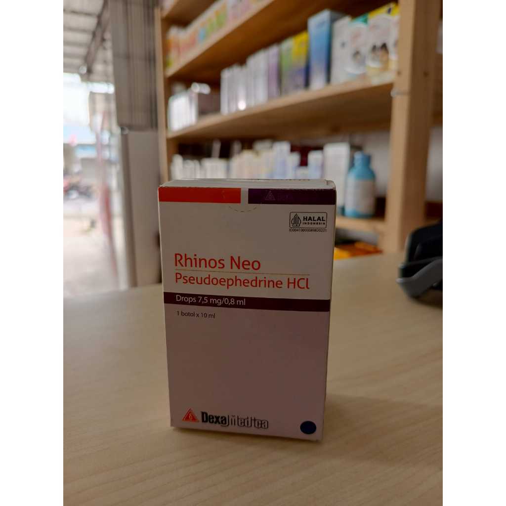 Rhinos Neo Drops Obat Pilek Bayi 10 ml - Pseudoephedrine HCl, Meringankan Hidung Tersumbat, Untuk An