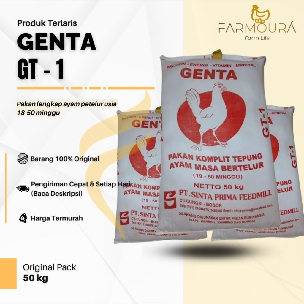 Pakan Ayam Petelur GT-1 Termurh - Nutrisi lengkap Kualitas telur maksimal| Genta GT-1 PT. Sinta Feed