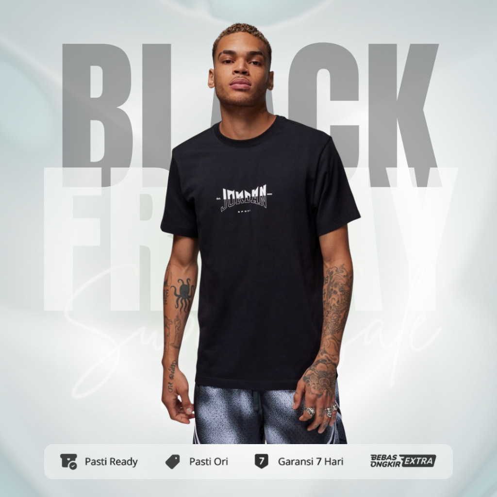 Kaos Nike Jordan Sport Original Short Sleeve Graphic Tee - Black