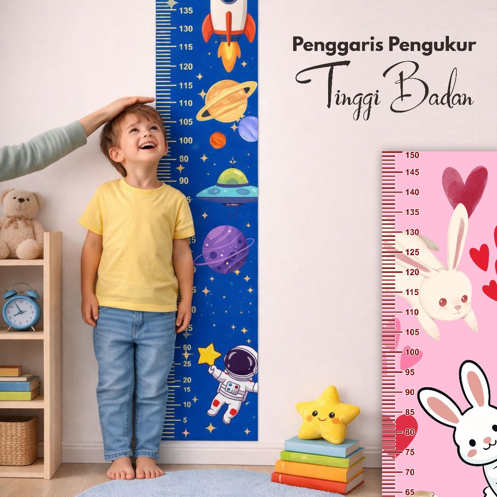 Penggaris pengukur tinggi badan bahan banner spanduk anti air