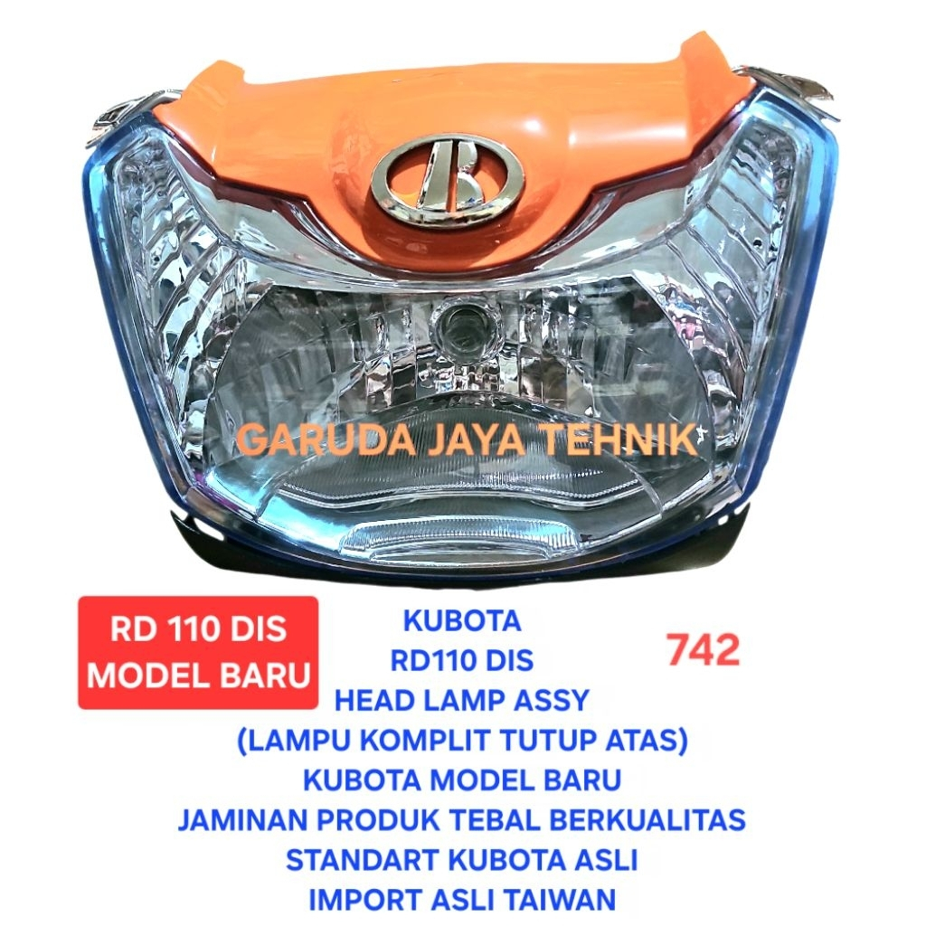 Head lamp traktor kubota lampu traktor kubota RD110DIS RD 110DIS RD110 DI-2T model baru. Produk teba