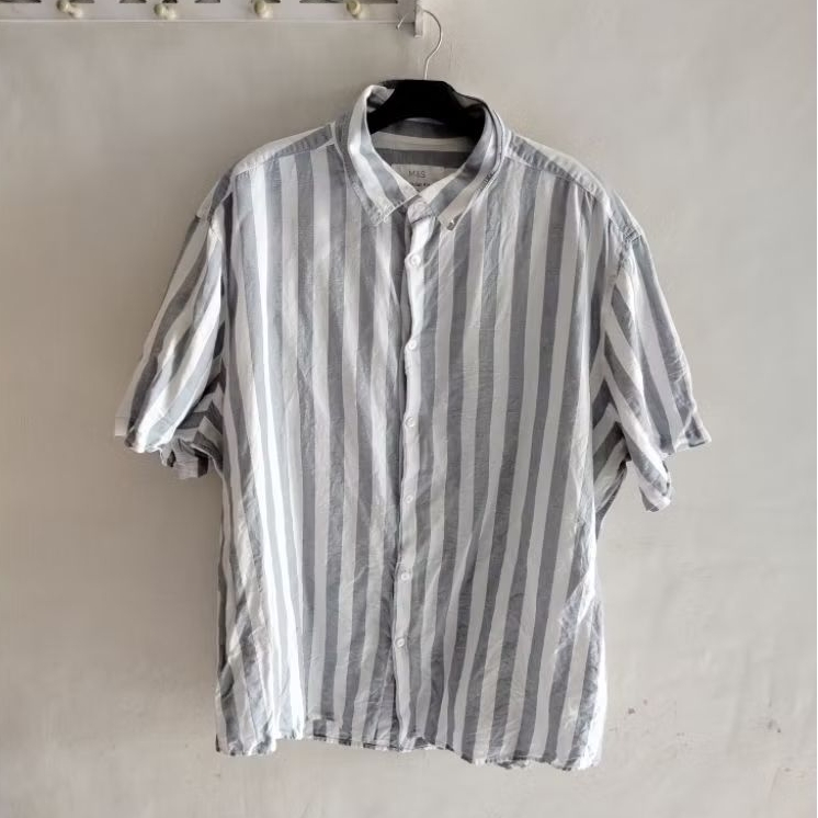 kemeja pria LINEN jumbo BIG SIZE MnS