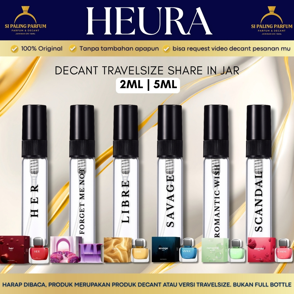 HEURA PARFUM (HER, LIBRE, FORGET ME NOT, SAVAGE, DAN ALL VARIANT) DECANT SHARE IN JAR TRAVELSIZE 2ML