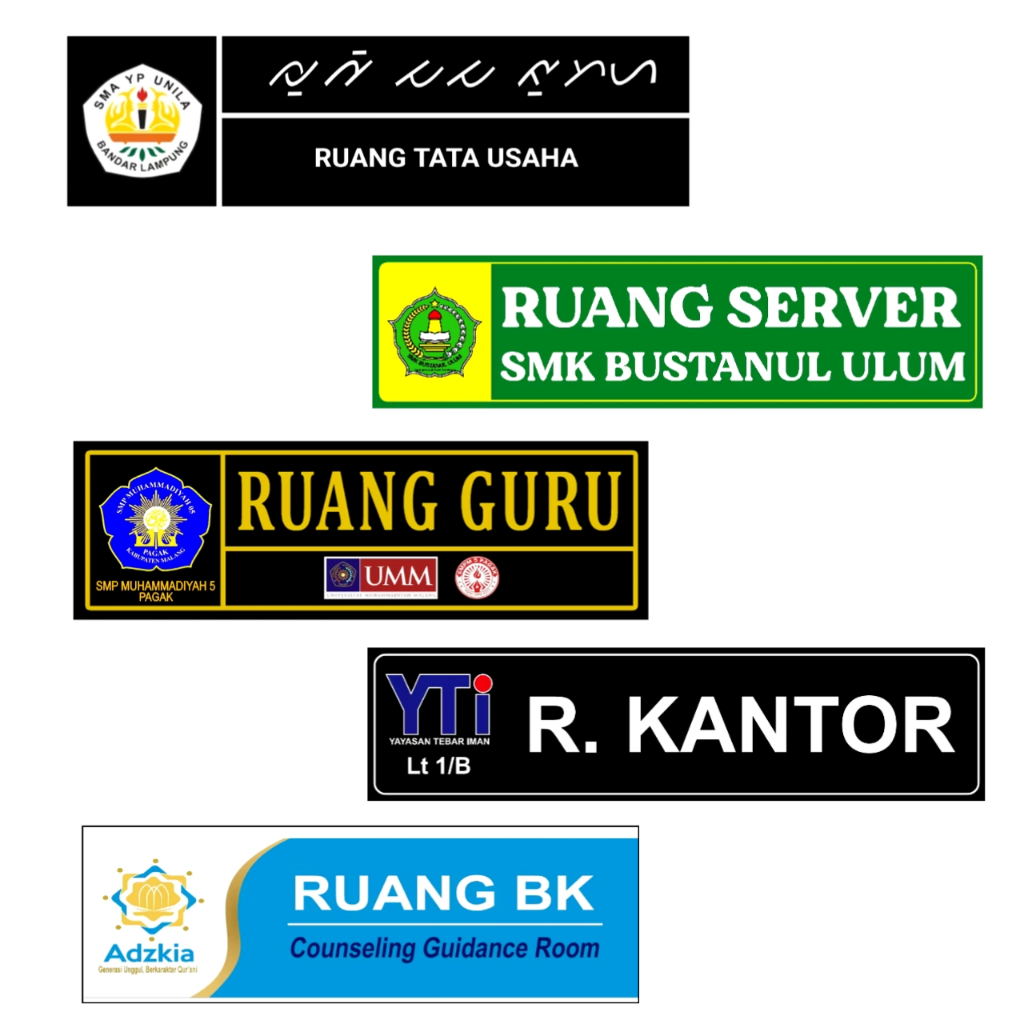 CUSTOM PAPAN NAMA RUANG BAHAN AKRILIK PAPAN PETUNJUK RUANGAN