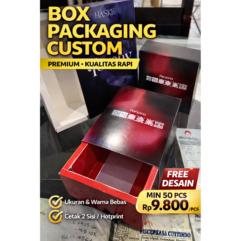 Box Slide Elegan - Packaging Premium Bisa Custom Desain