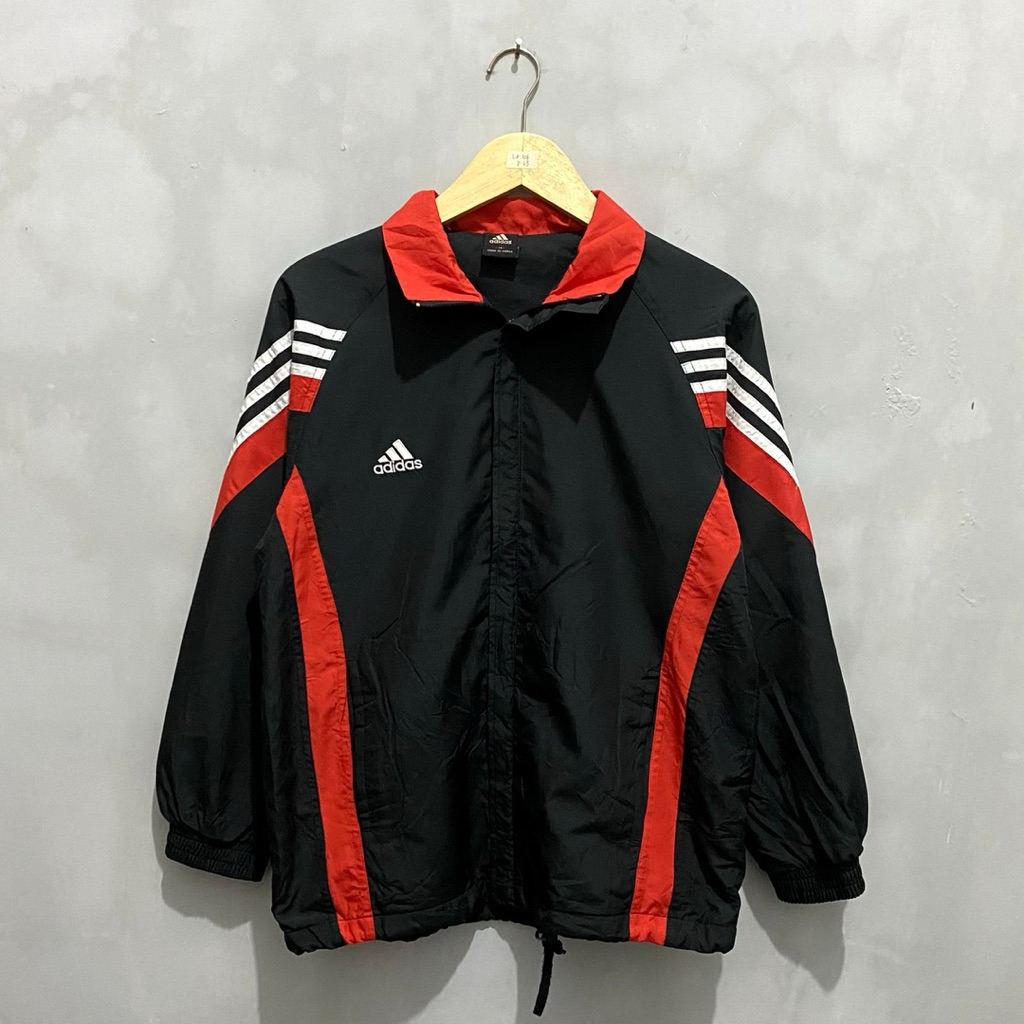 Windbreaker Jacket Adidas Strip Big Logo Bordir