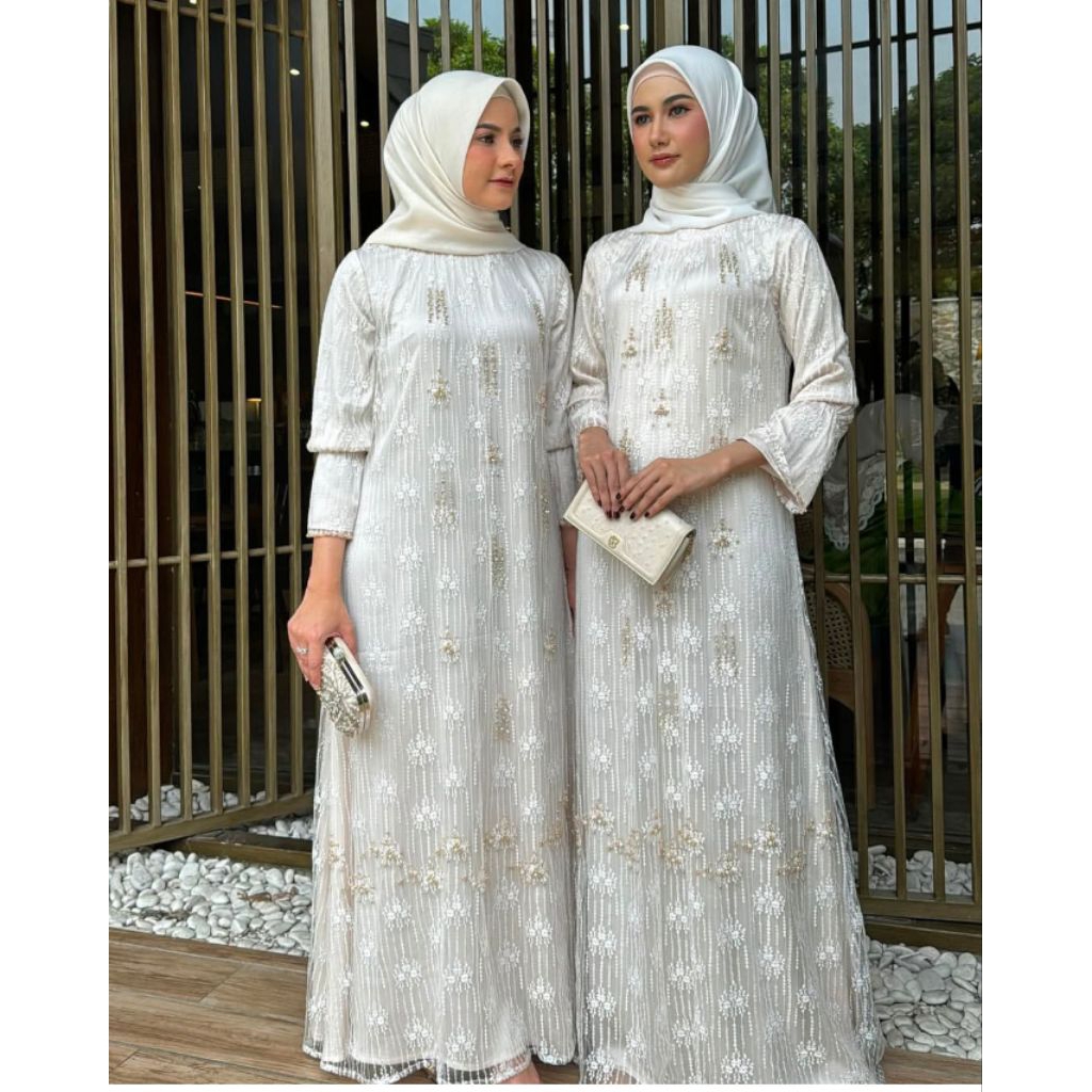 QONITA LUXURY DRESS BY JAVINA  OFFICIAL  / SET FAMILY QONITA LUXURY /  DRESS QONITAA LUXURY by  JAVI