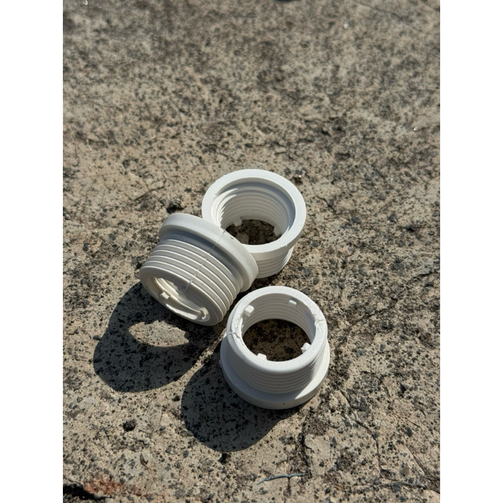 (1lsn) Double Nepel PVC Putih Drat Luar Dalam - Sambungan Pipa Sok Drat Luar Dalam V-Ring