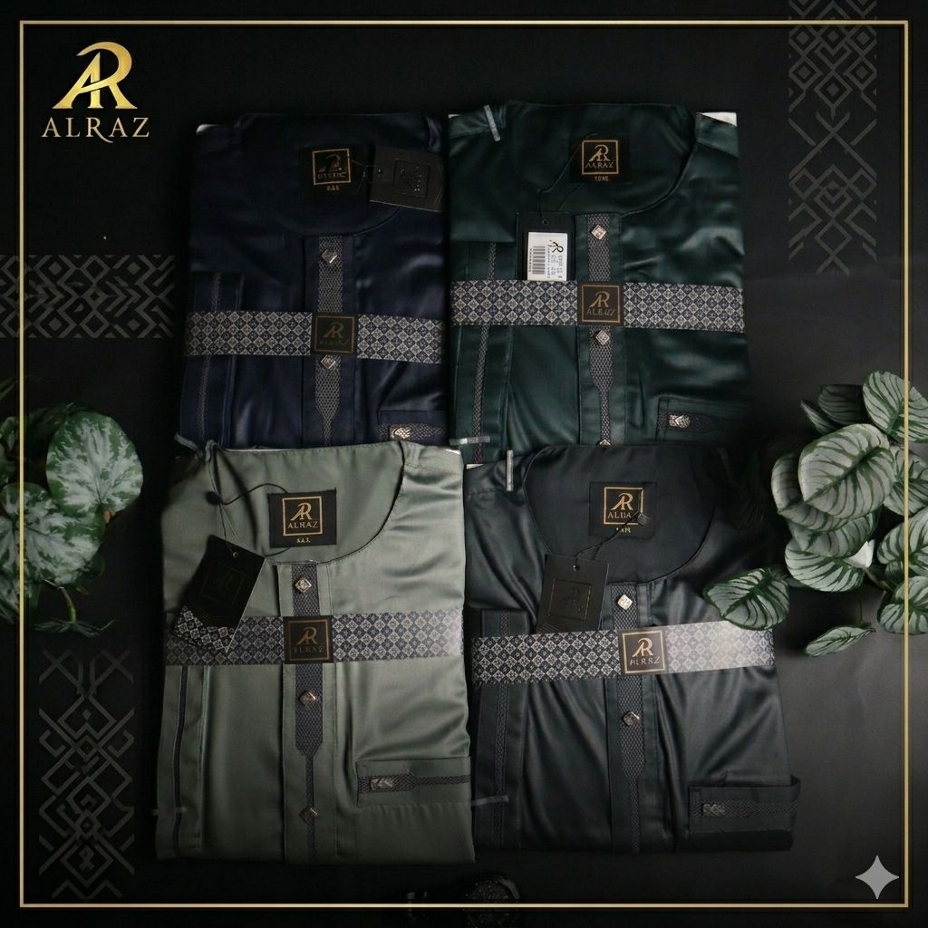 JUBAH AL RAZ ALI | Gamis Al Raz Premium Lengan Pendek Polyester Kerah Oblong | Gamis Muslim Dewasa S