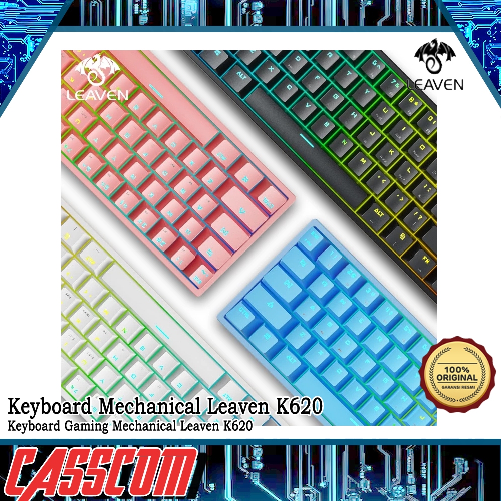 Leaven Keyboard Gaming Mechanical RGB K620 61 Keys Outemu Switch