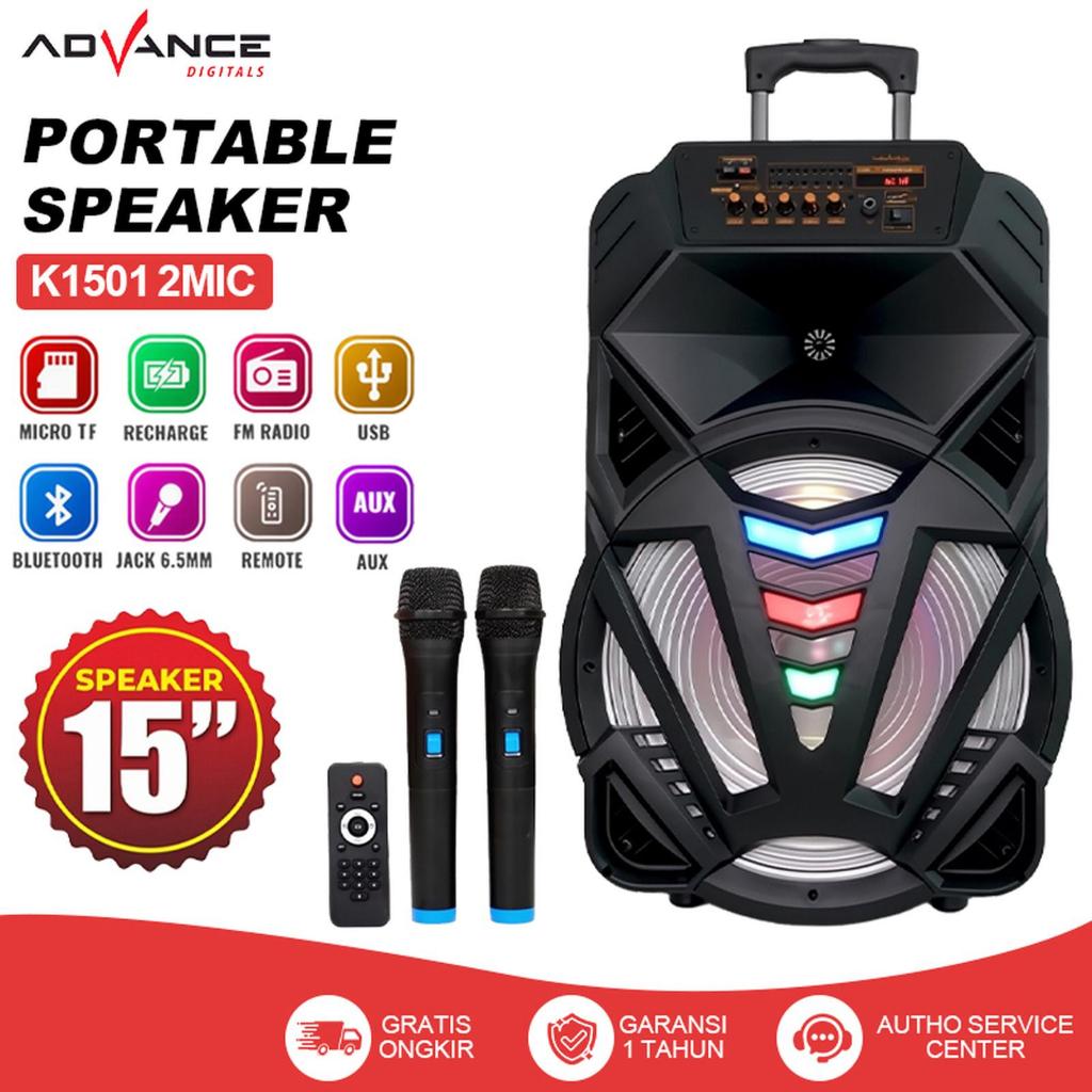 Advance Speaker Bluetooth Portable K-1501 Salon Aktif Bluetooth Full Bass Speaker Meeting Speaker Ak