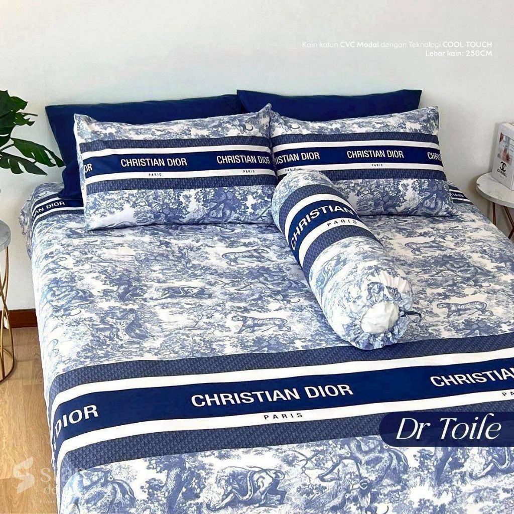Sprei 160x200x40/180x200x40/200x200x50/180x200x30 200x200x40 Anti Geser Bahan Katun Cvc