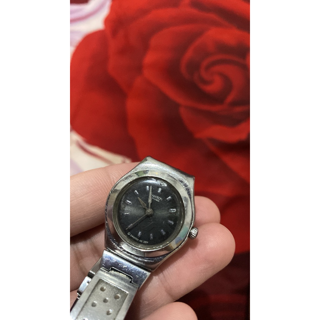 jam tangan swatch irony stainless steel swiss original preloved