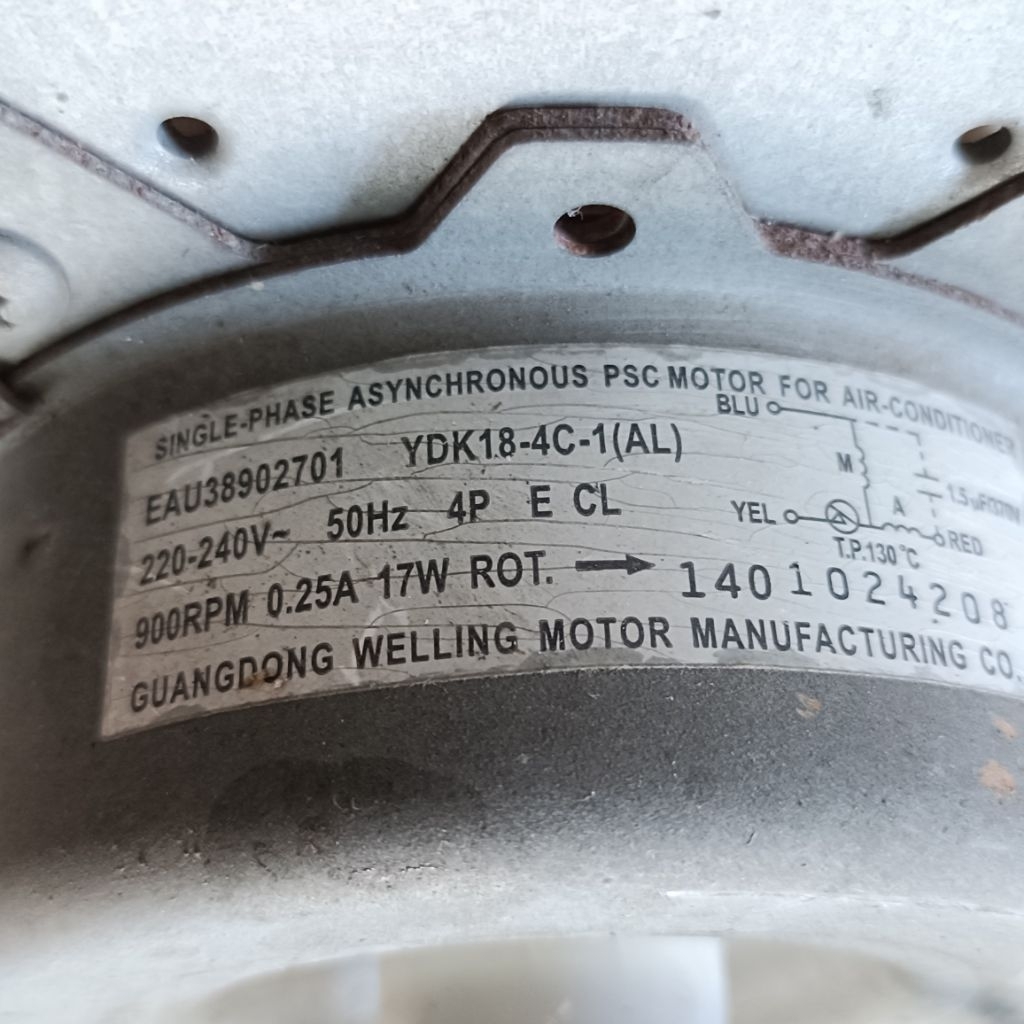 Motor Fan Outdoor AC LG 1/2 PK Original Prelove