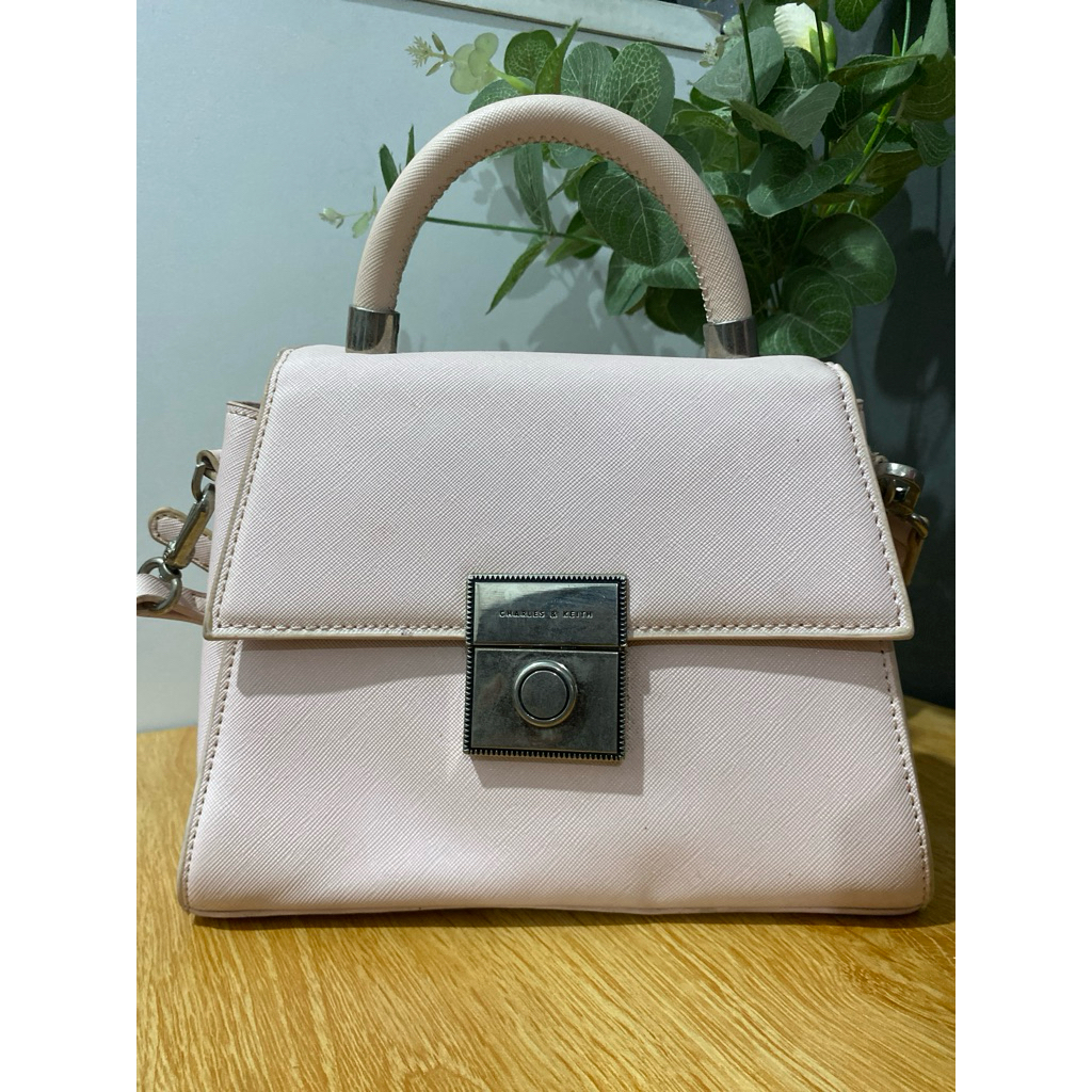 Charles and Keith pink bag preloved