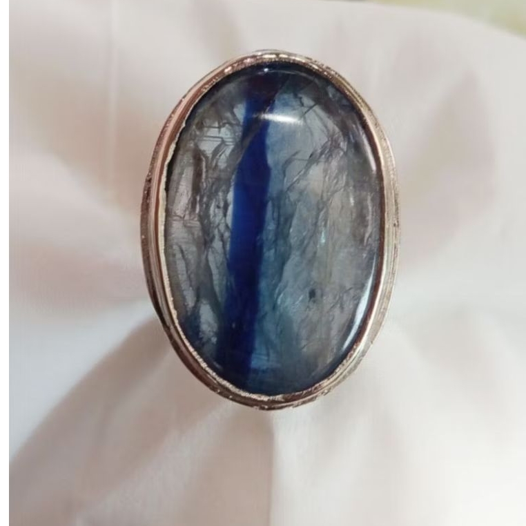 Batu Blue Safir Kyanite natural | Jumbo murmer | Ring 8,5