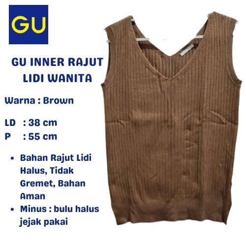 GU - Inner Rajut Lidi - Brown