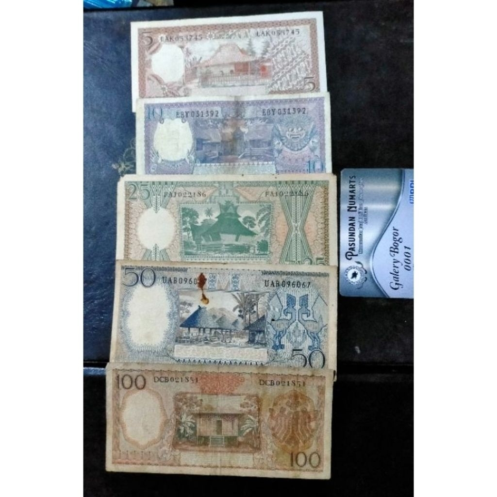 Uang set seri pekerja 5 rupiah sampai 100 rupiah