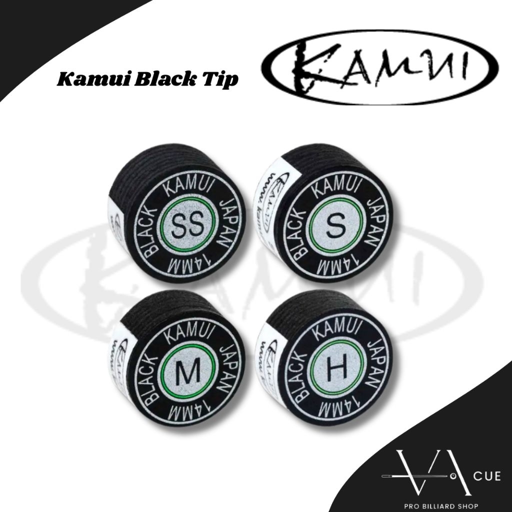 Kamui Black Cue Tip - Tip Stik Billiard Kamui Black