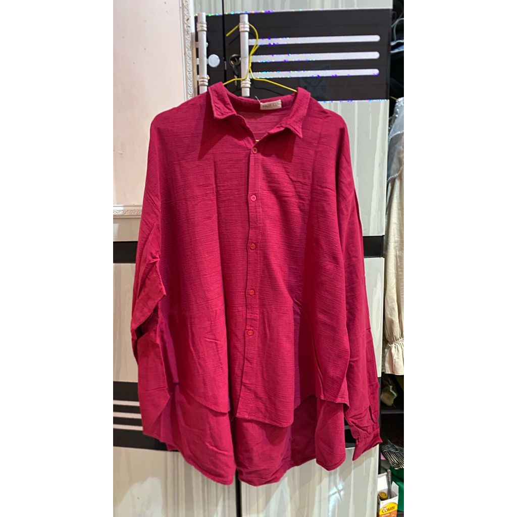 preloved kemeja fuchsia oversize