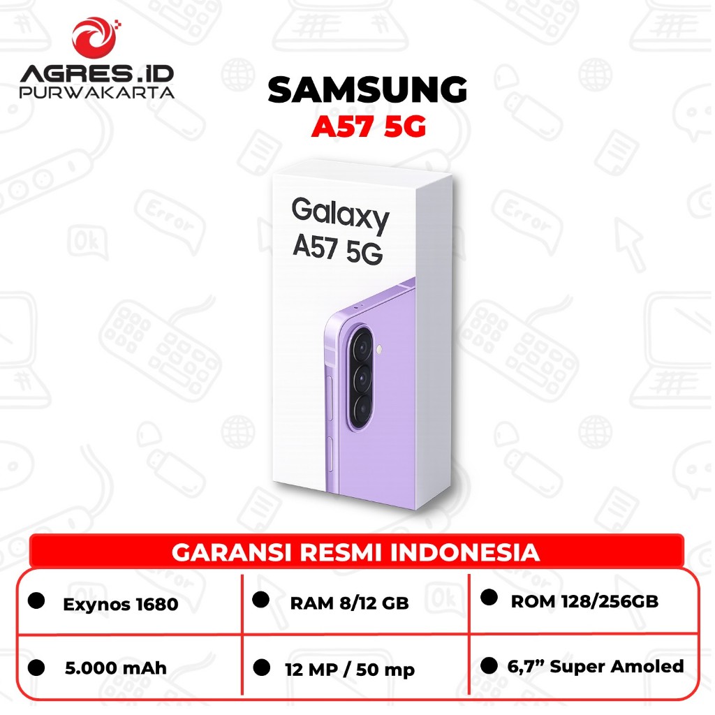 SAMSUNG GALAXY A57 5G RAM 8GB/12GB ROM 8GB/256GB GARANSI RESMI