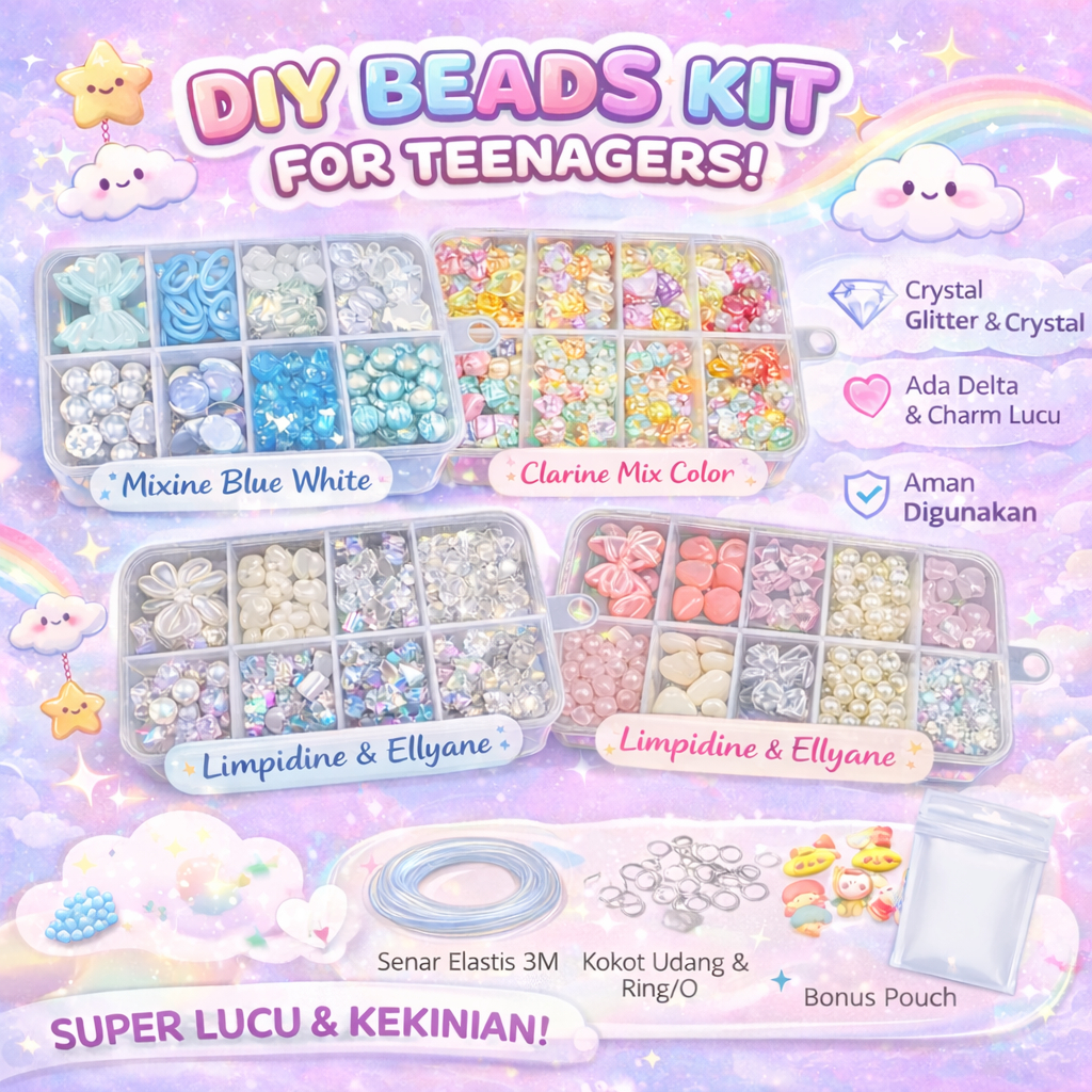 DIY BEADS KIT FOR TEENAGERS / PAKET MERONCE UNTUK REMAJA / DIY BEADS KIT / GELANG KALUNG DIY / CRAFT