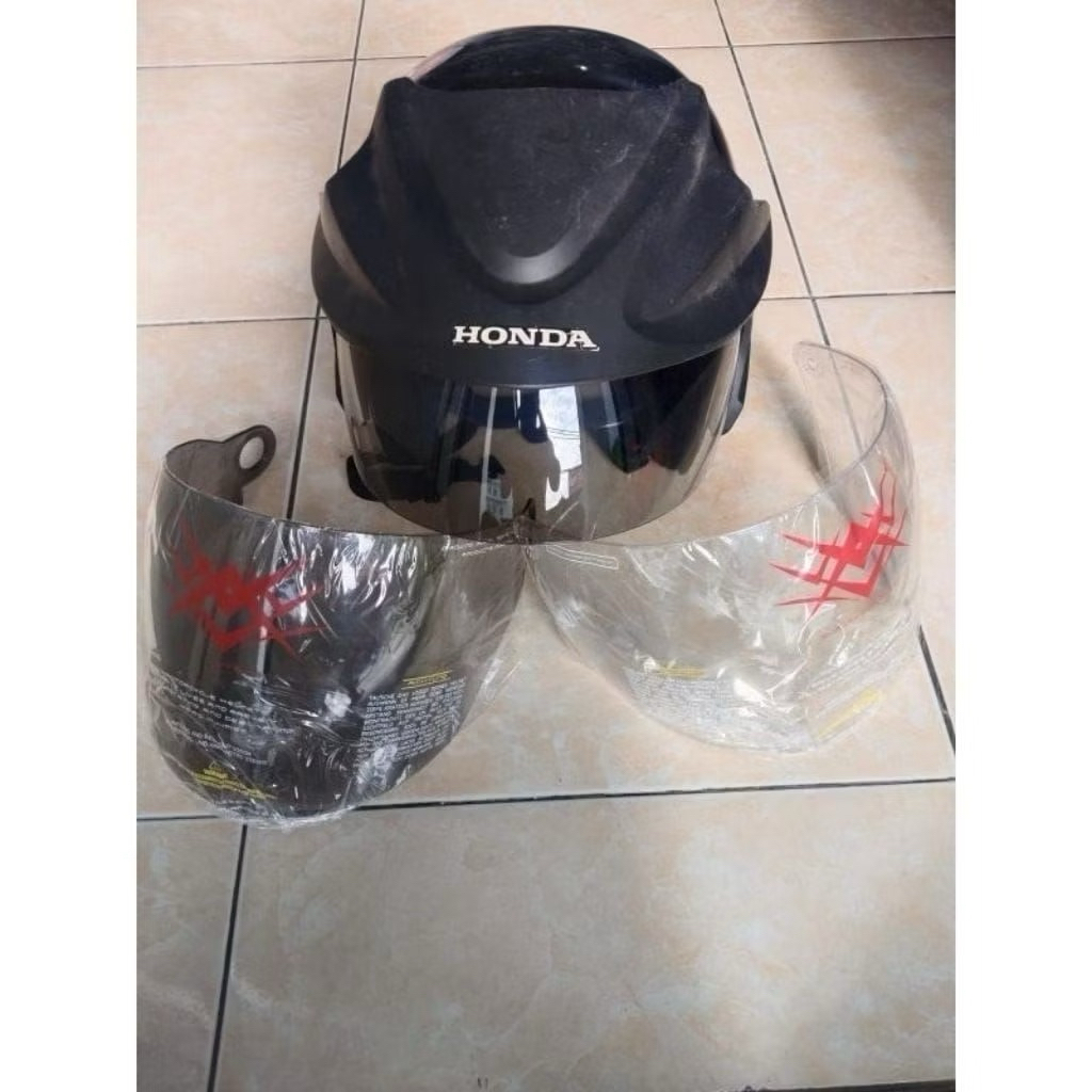 Kaca Helm Honda HMJ-1 Bening Hitam Original