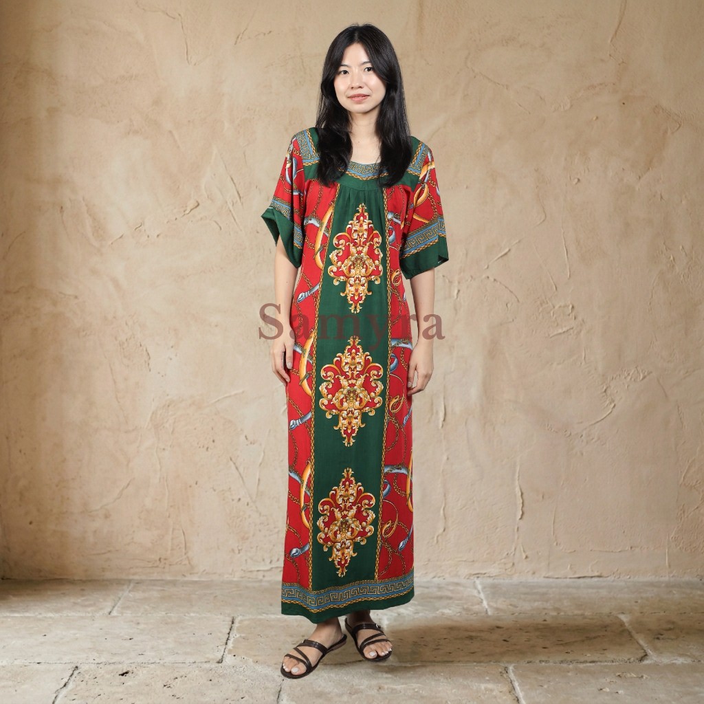 Samyra - Ayu Daster Maxi Leher Kotak Serut Belakang Batik Wanita Premium Kantong