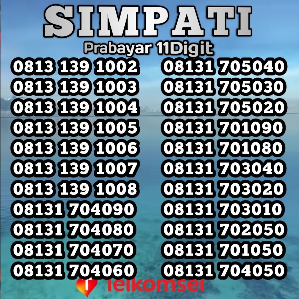 Nomor cantik SimPATI 11digit pilihan R9