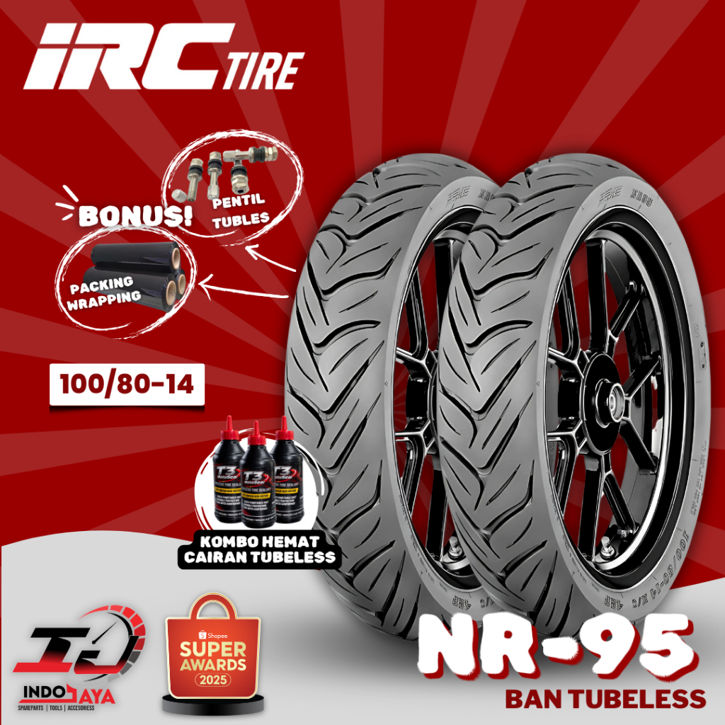 [READY COD] BAN LUAR TUBELESS IRC NR95 (100/80-14) BAN LUAR UNTUK MATIC VARIO / BEAT DELUXE / STREET