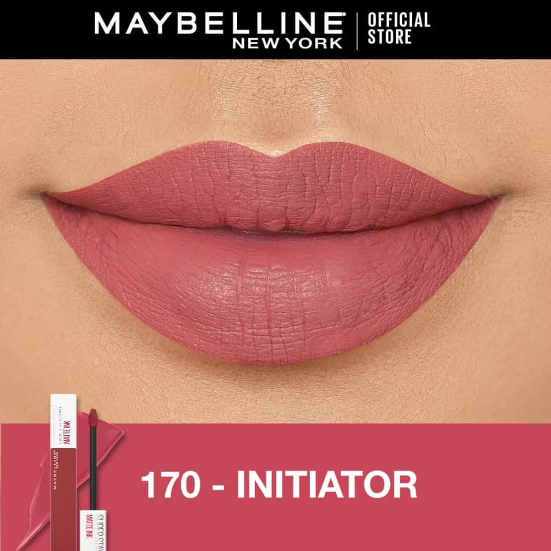 Maybelline Superstay Matte Ink Liquid Matte Lipstick 170 Intiator - Tahan Lama, Transferproof, 30+ W