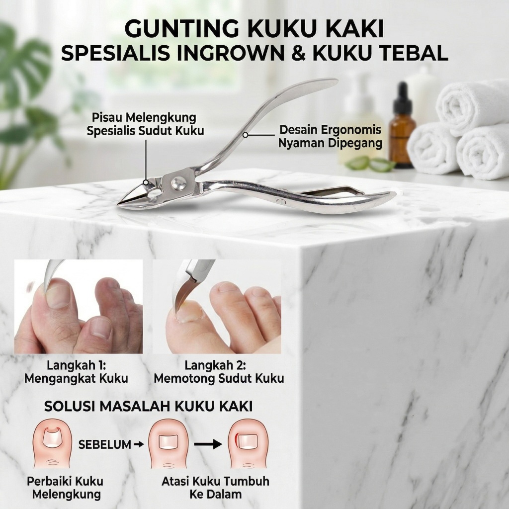 GUNTING KUKU JEMPOL KAKI ANTI CANTENGAN TOE NAIL CLIPPER SILVER