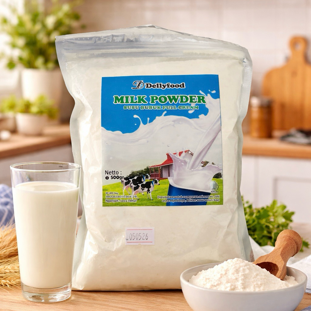 Susu Bubuk Full Cream Dellyfood Pengganti Susu UHT Untuk Campuran Minuman Kemasan 500gr|1KG