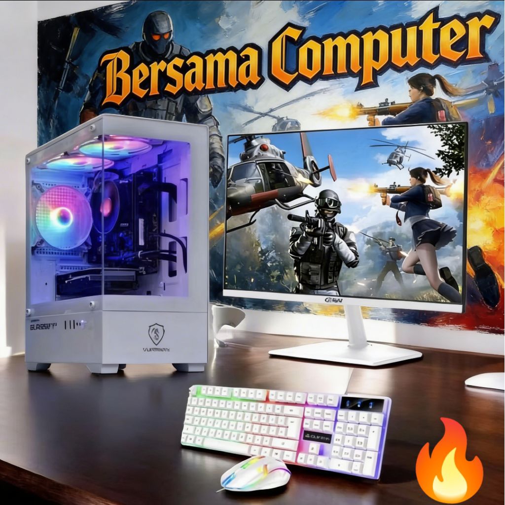Pc Cpu gaming Amd Ryzen 5 5600G /Ssd 128gb/Ram 16gb Ddr 4/LED 24 INC editing design FULL SET
