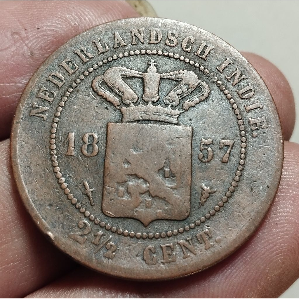 koin 2,5 cent  nederland indie ( Benggol )thn 1857 original