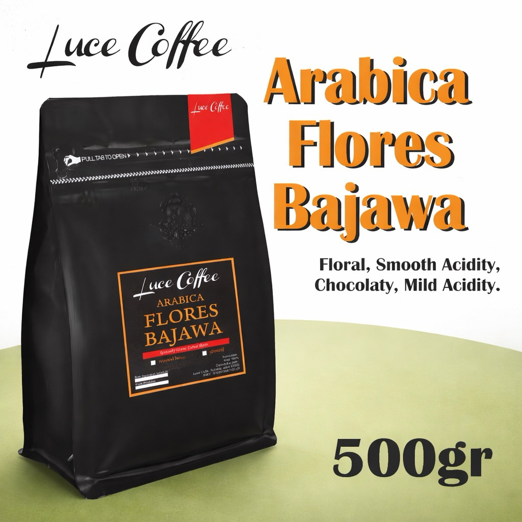 Luce Coffee Kopi ARABICA Flores Bajawa 500gr | Fresh Roast | Biji/Bubuk | Floral & Sweet