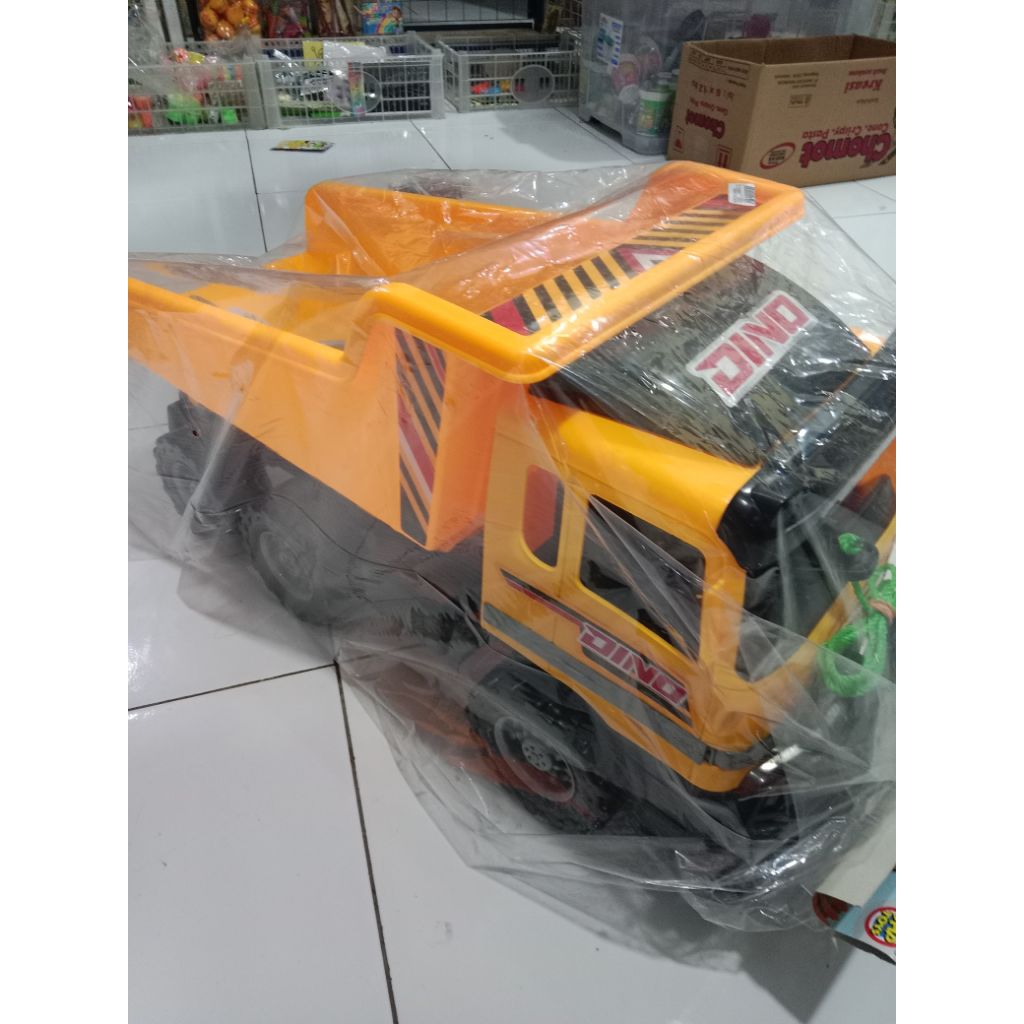 Mainan anak mobil truk dino jumbo mobil pengangkut pasir besar bisa dinaiki bonus tali pendoronh dan