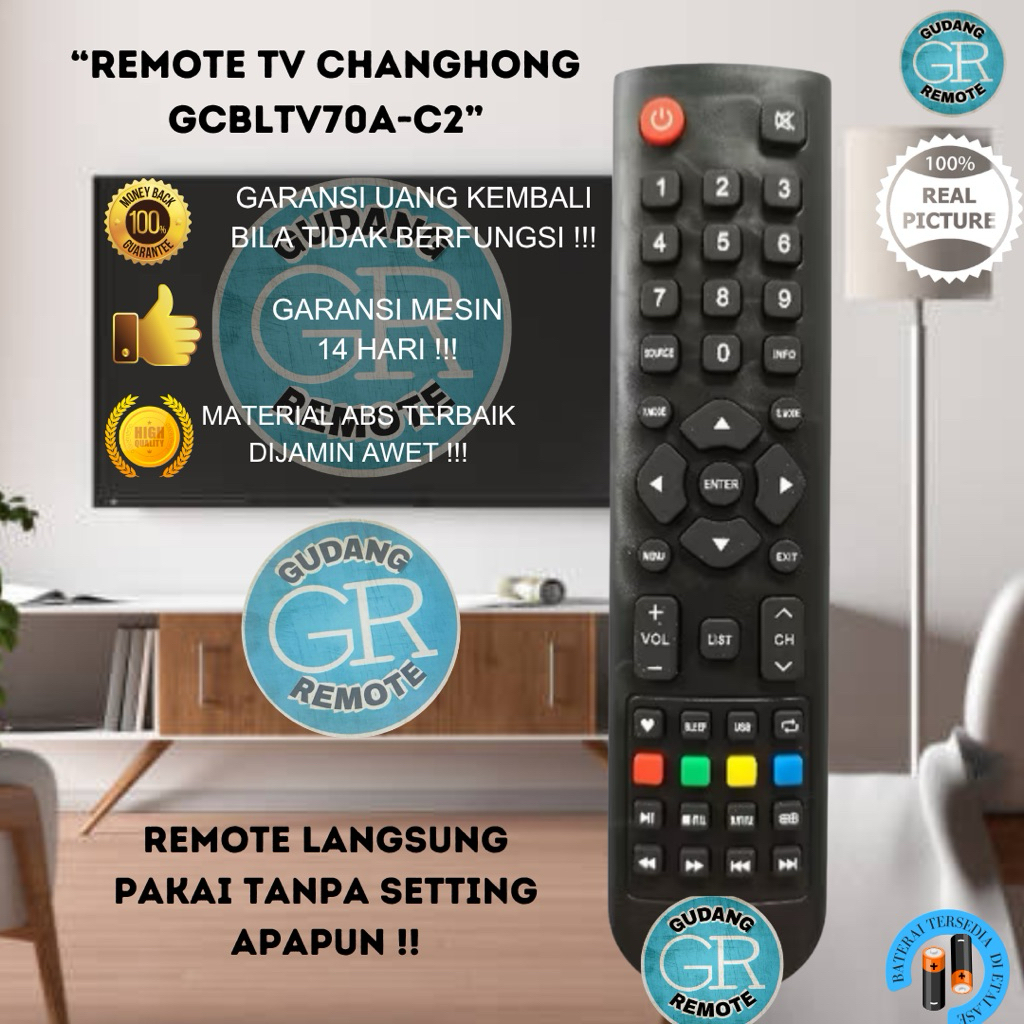 REMOTE REMOT TV LCD LED CHANGHONG GCBLTV70A-C2 FOR L32G5W L40G5W L24G5W L29G5W L32G3 L32H1