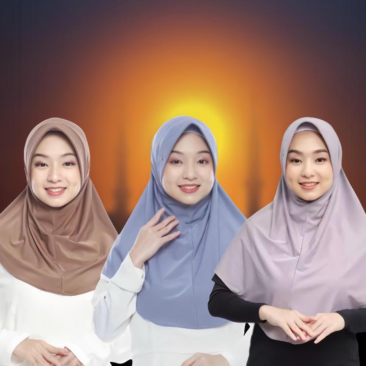 Bergo Jilbab Sport Menutup Dada | Hijab Sport Menutup Dada Jersey Premium kerudung Sekolah S M L Ter