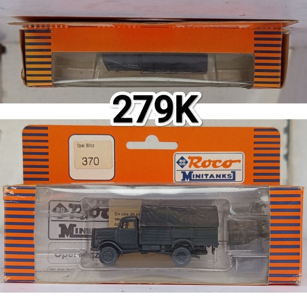 Vintage Mini Model Plastik Mobil Tentara HO Scale 87 Roco Minitanks Truck Opel Blitz
