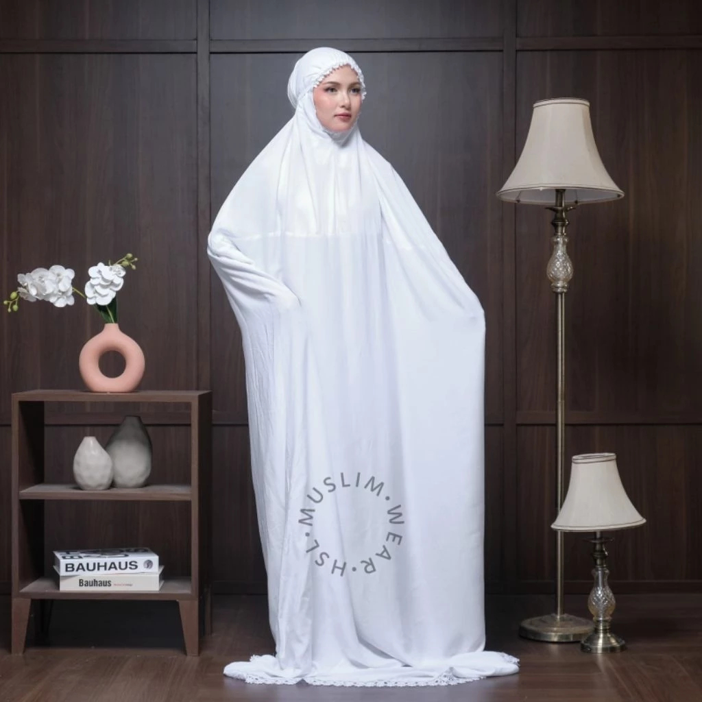 Mukena Terusan Dewasa Tanpa Lengan/Mukena Gentur/ Mukena Sempur Bahan Rayon Twill