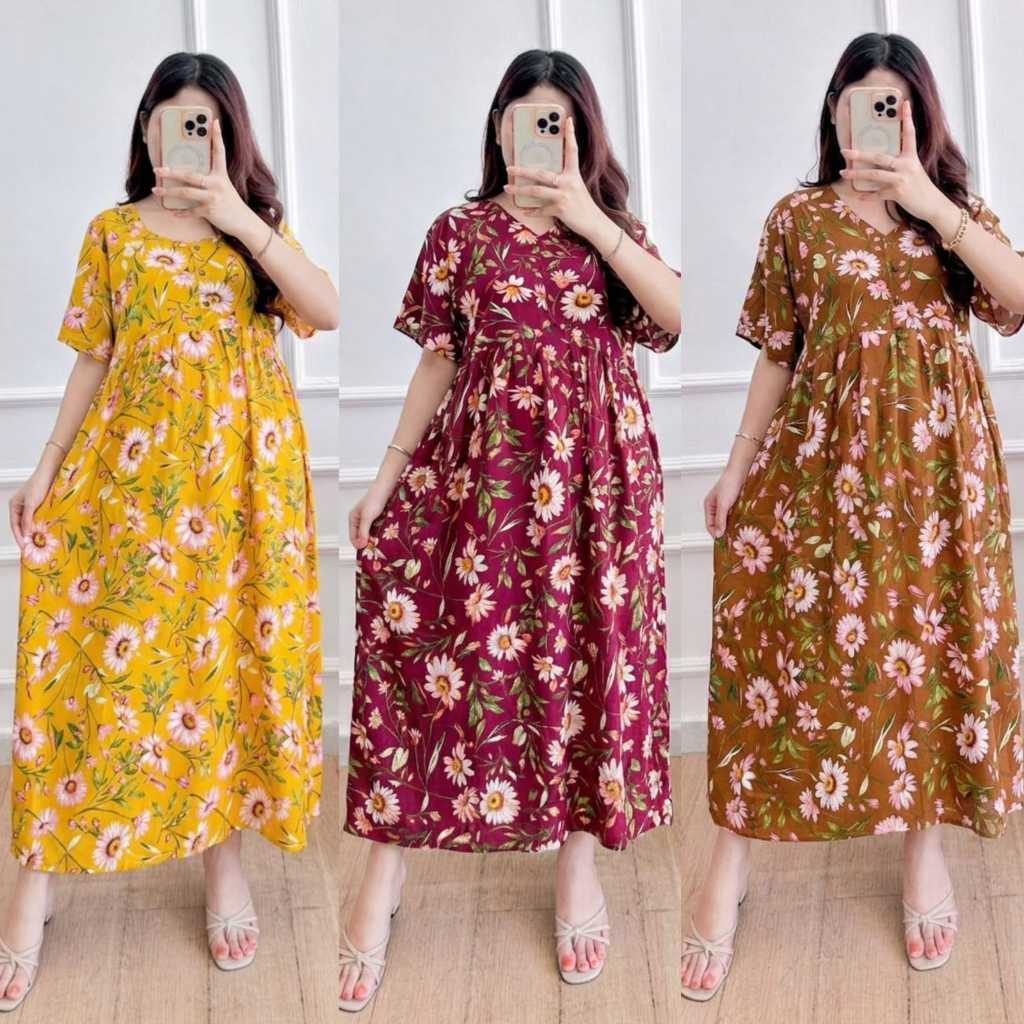 DASTER JUMBO LD 113  /DASTER IBU HAMIL/ DASTER BUSUI/ DASTER KEKINIAN/ MURAH/ HOMEDRESS DRESS KOREAN