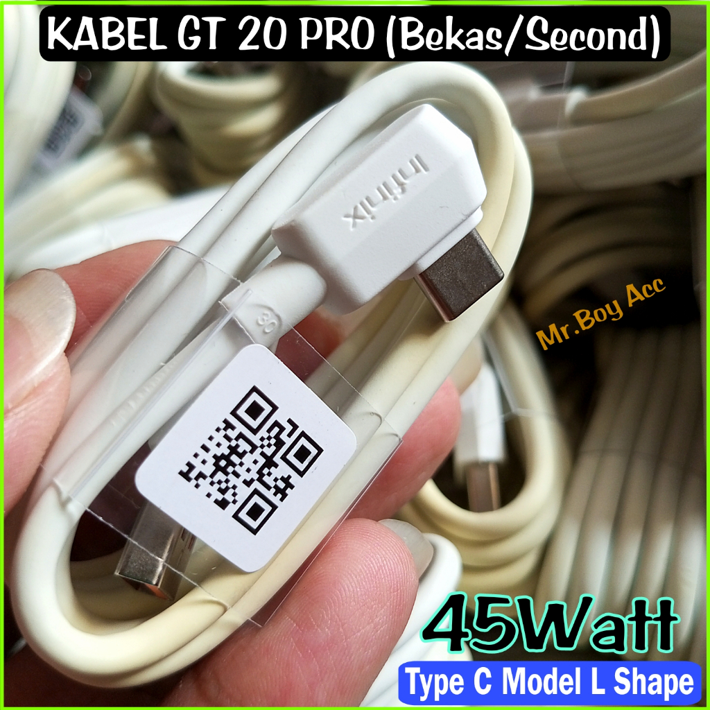 KABEL SECOND/BEKAS INFINIX GT 20 PRO (Model L shape) Usb Type C 45W Super Charge